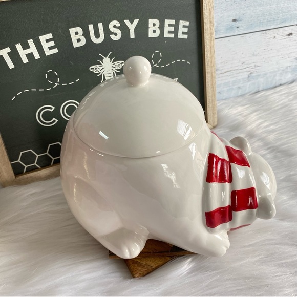 Magenta Blushing Polar Bear Chtistmas Canister - Picture 13 of 13